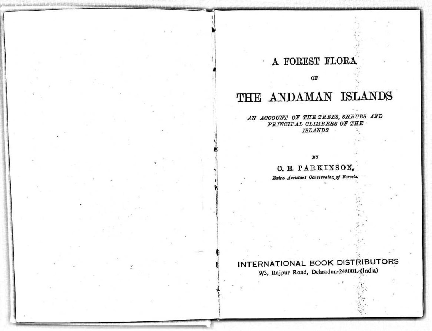 A FOREST FLORA OF  THE ANDAMAN ISLANDS 1923