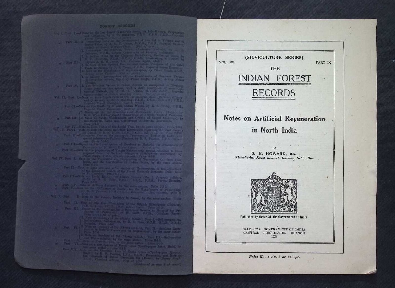 INDIAN FOREST RECORDS  1926