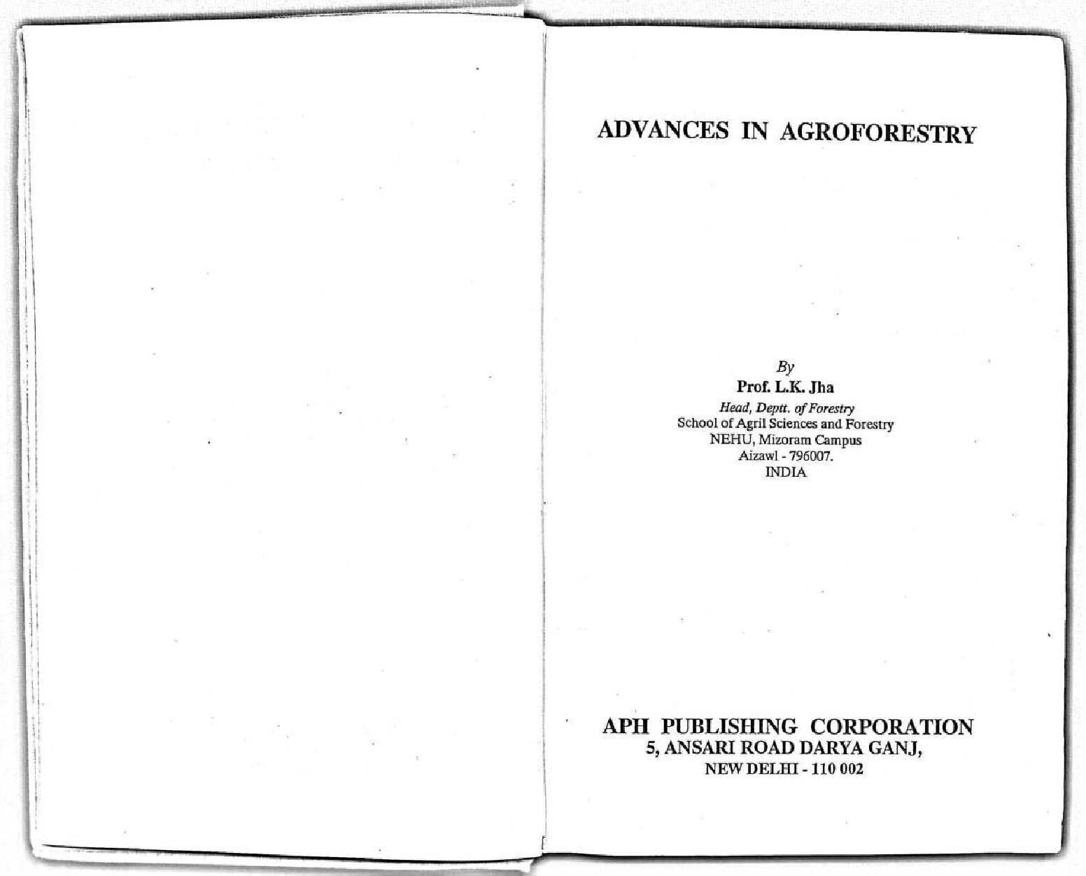 ADVANCES IN AGROFRESTRY 1995