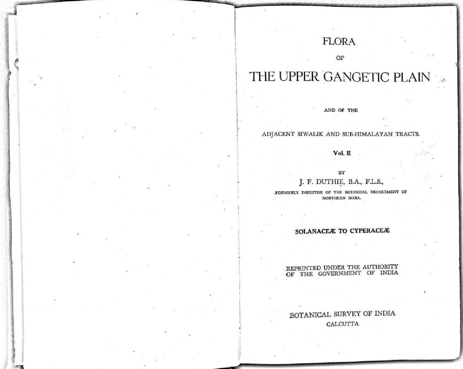 FLORA OF THE UPPER GANGETIC PLAN VOL II