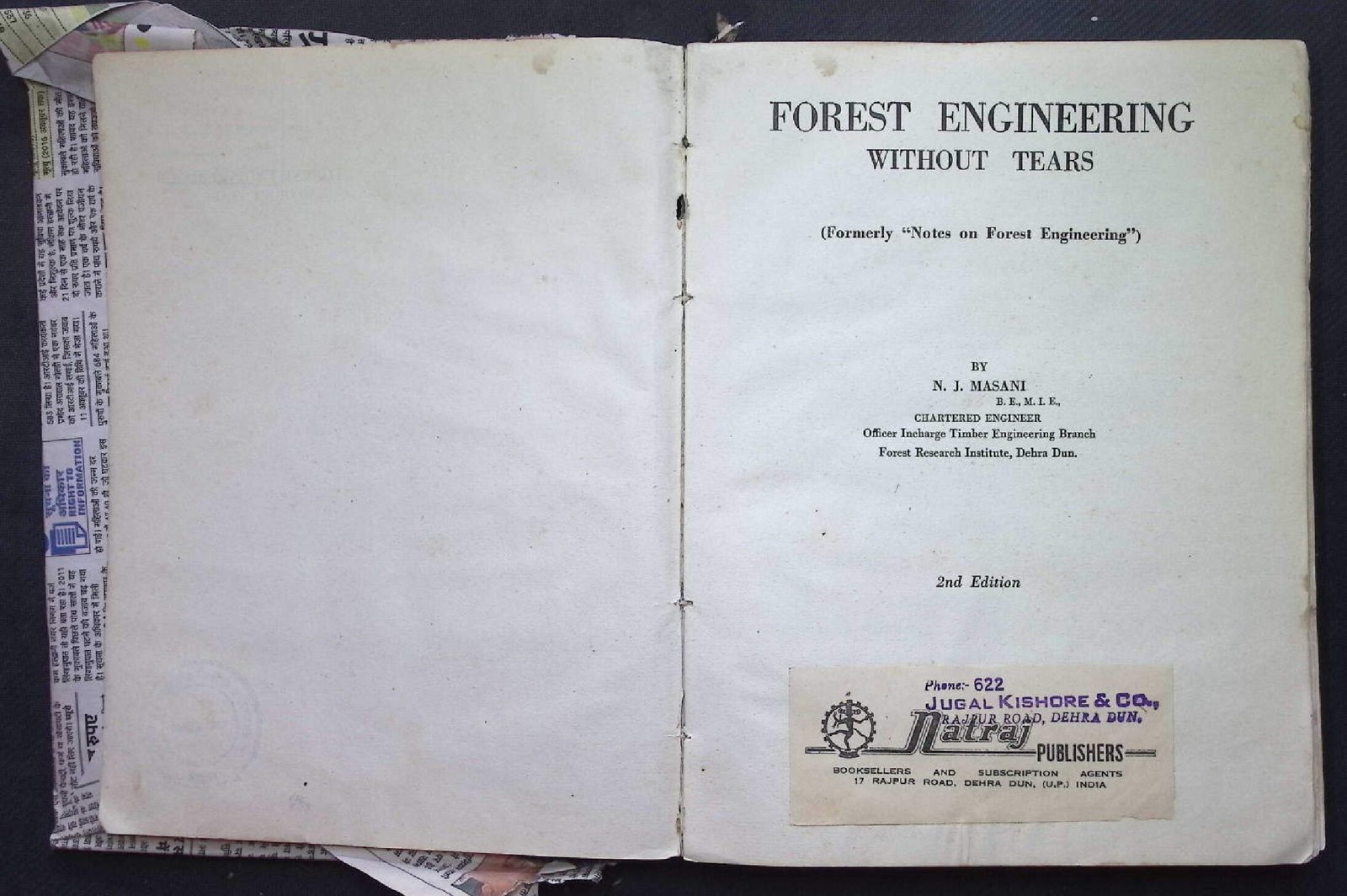 FOREST ENGINEERING WITHOUT TEARS 2 EDITION  1964