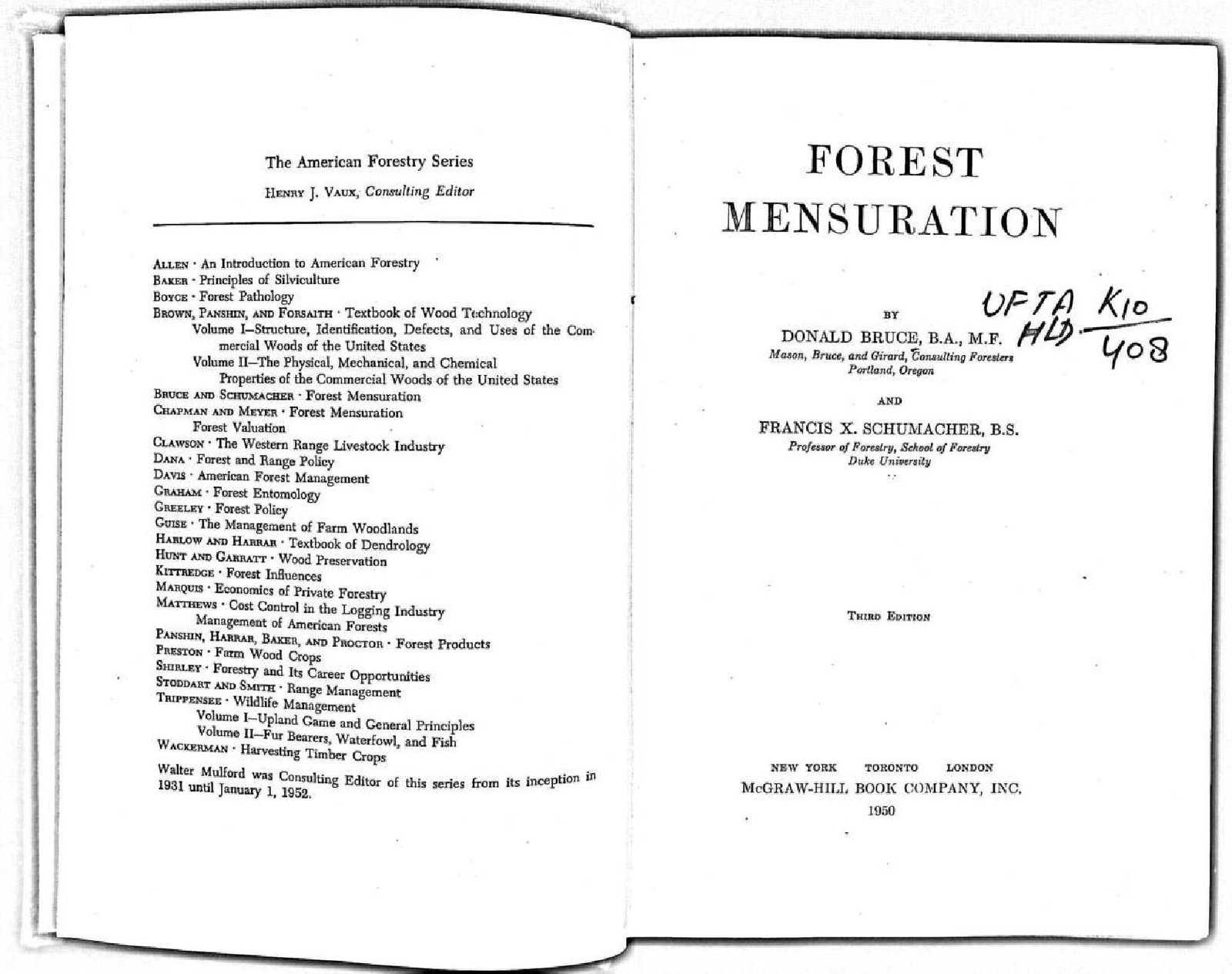 FOREST MENSURATION 1950