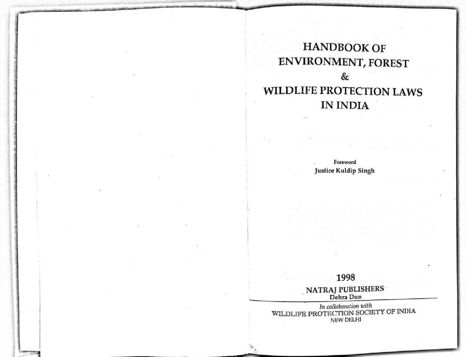 HANDBOOK OF ENVERONMENT FOREST 1998