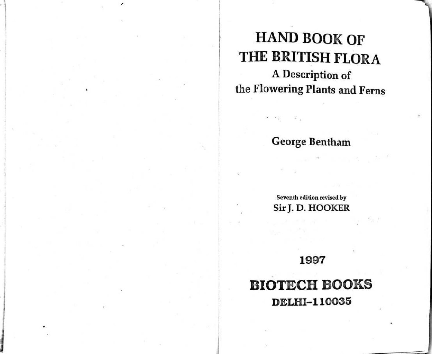 HANDBOOK OF THE BRITISH FLORA 1997