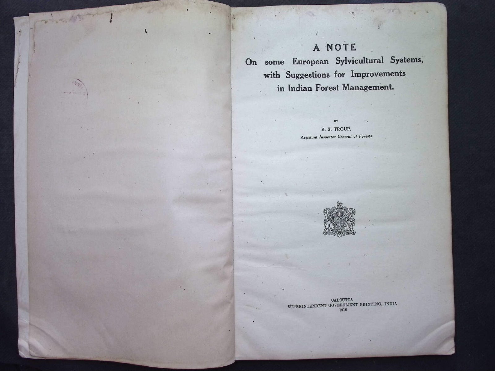 INDIAN FOREST MANAGEMENT R.S TROUP