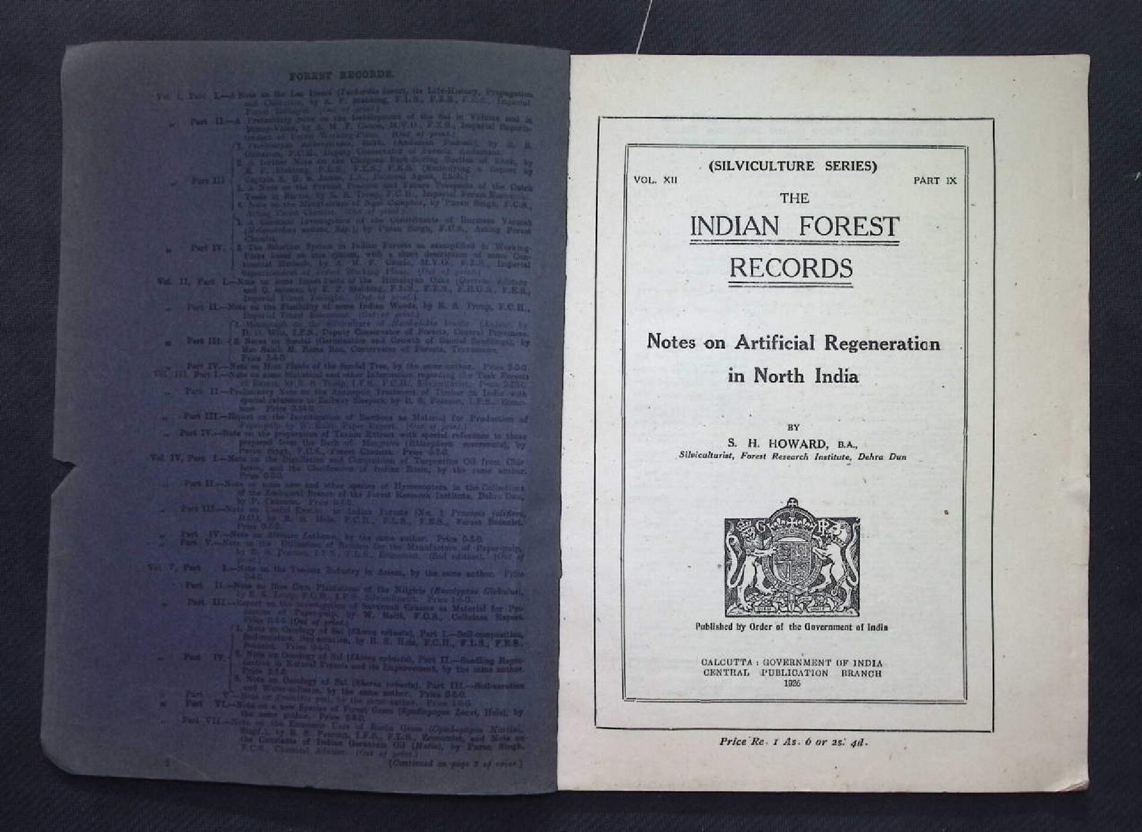INDIAN FOREST RECORDS  1926