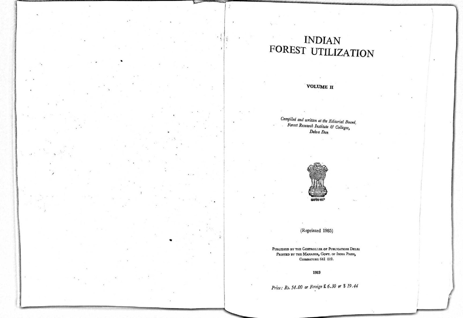 INDIAN FOREST UTILIZATION