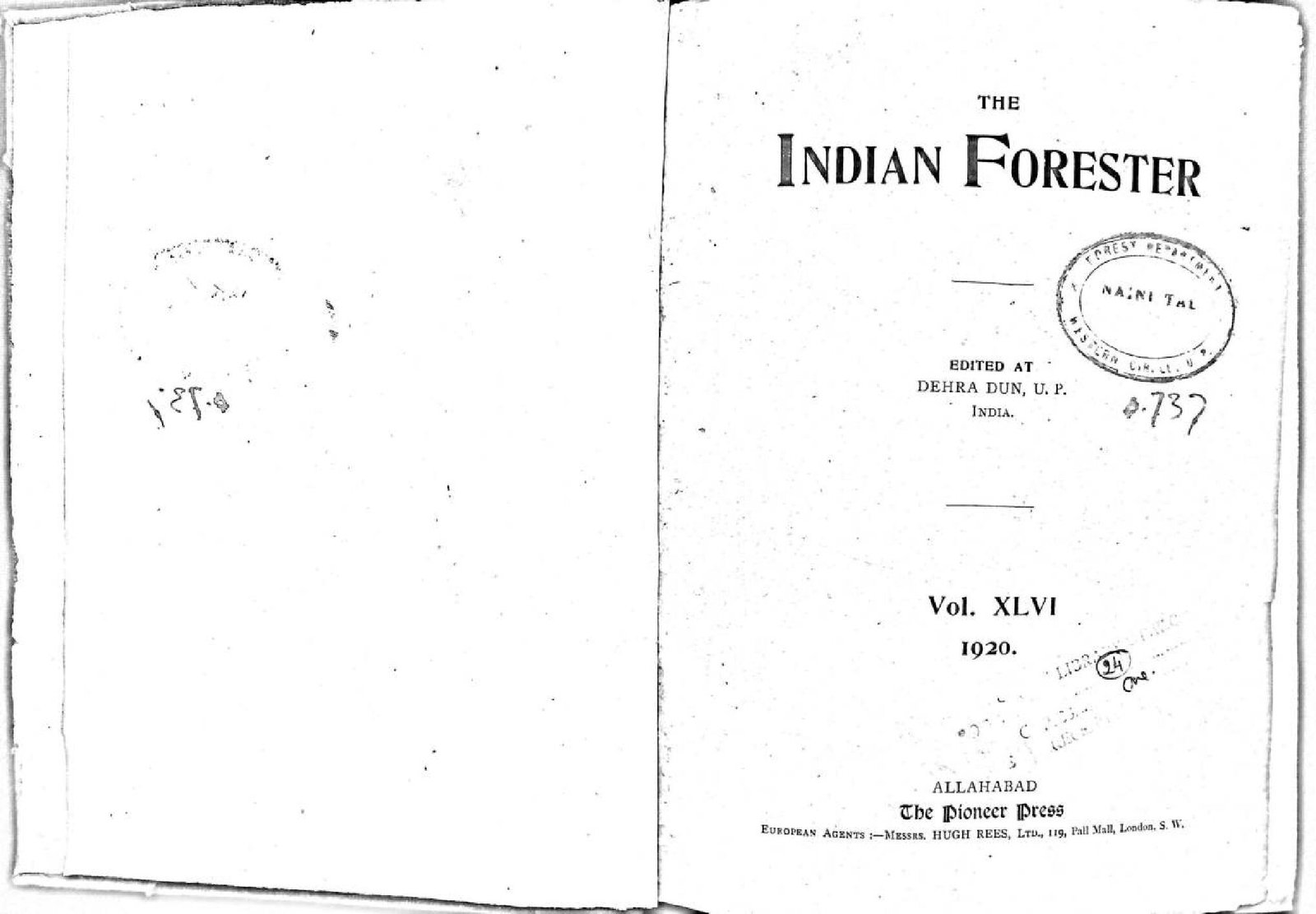 INDIAN FORESTER 1920 VOL XLVI