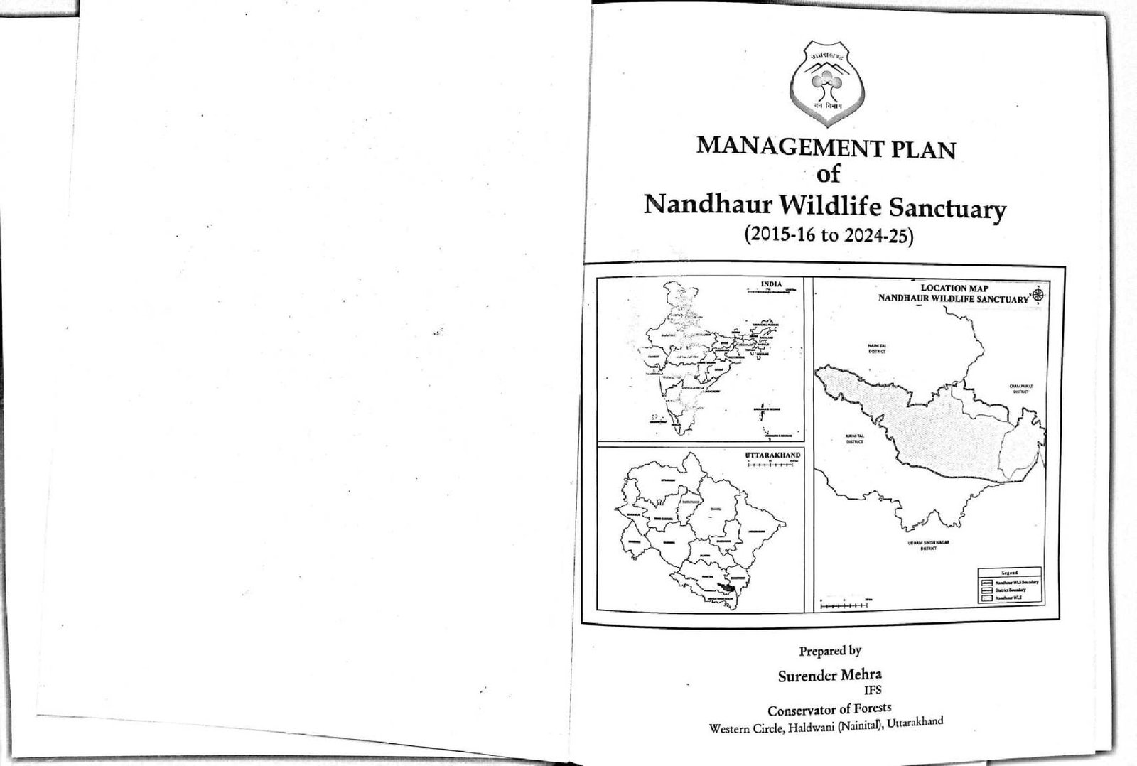 MANAGEMENT PLAN OF NANDHAUR WILDLIFE SANCTUARY 2015-16 TO 2024-25