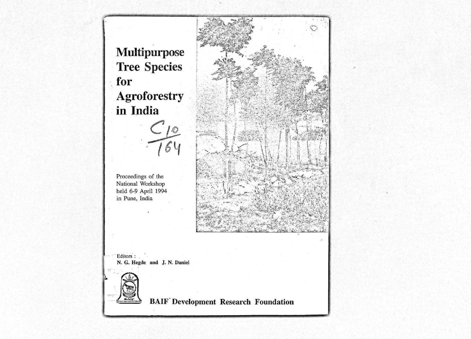 MULTIPURPOSE TREE SPECIES FOR AGROFORESTRY IN INDIA 1994