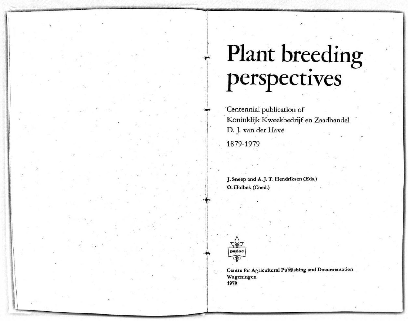 PLANT BREEDING PERSPECTIVES 1979