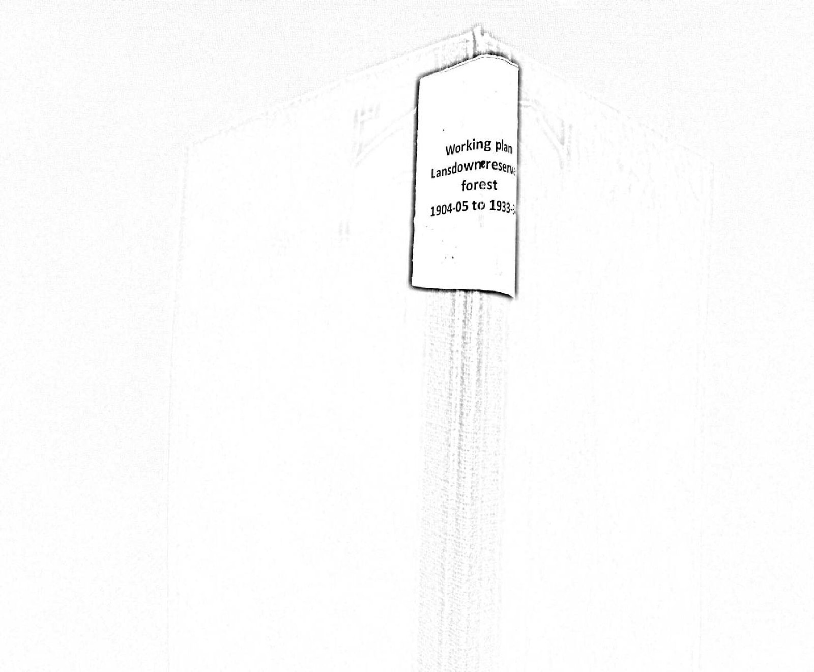 SECOND WORKING PLAN  OF THE LANDDOWNE RESERVED FORESTS 1904-1905 TO 1933-34
