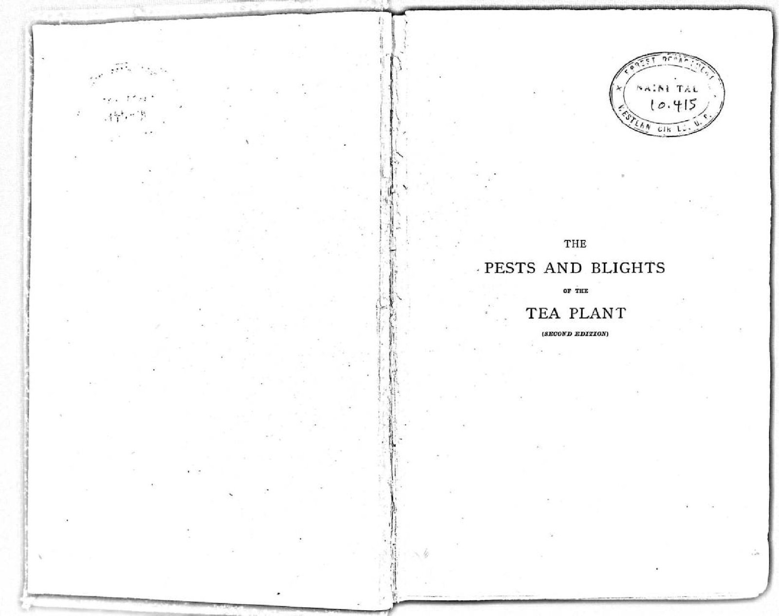 THE PESTS AND BLIGHTS TEA PLANT 1903
