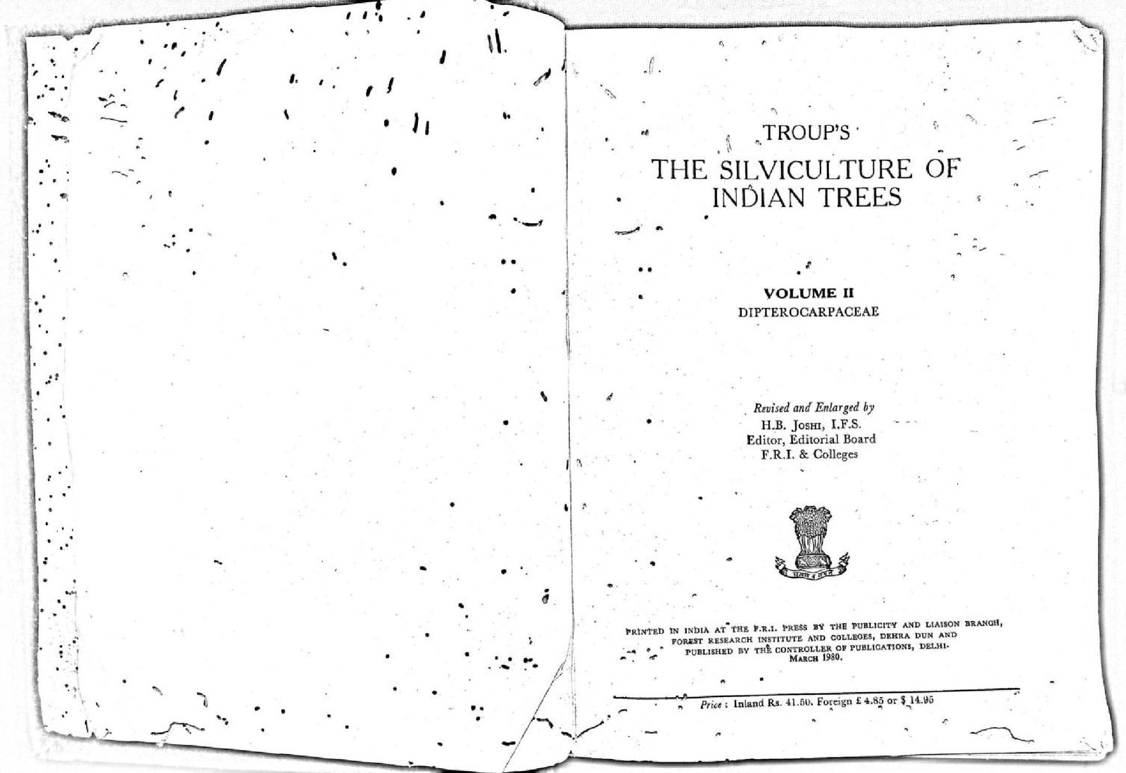 TROUP THE SILVICULTURE OF INDIAN TREES  VOL II 1980