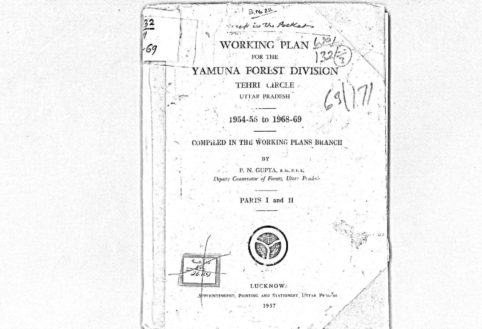 WORKING PLAN YAMUNA FOREST DIVISION 1954-55 TO 1968-69