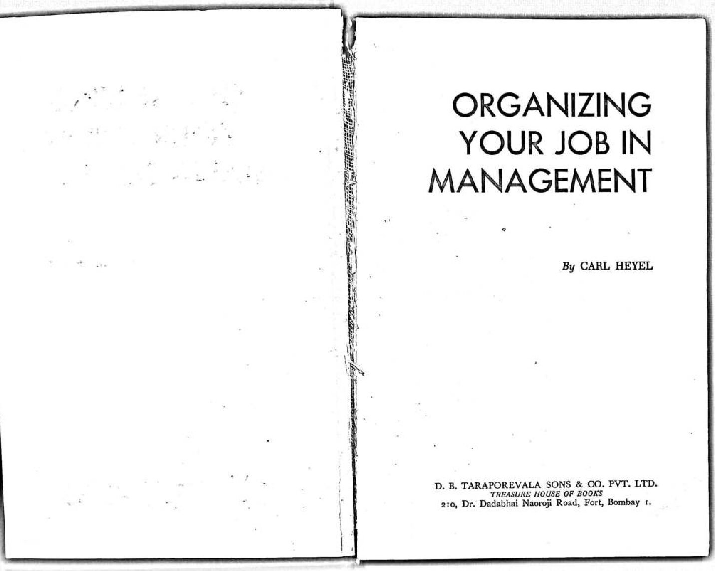 organizing your job in management