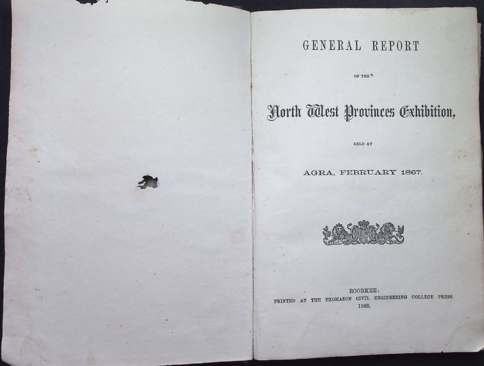 GENERAL REPORT OF THE AGRA 1867