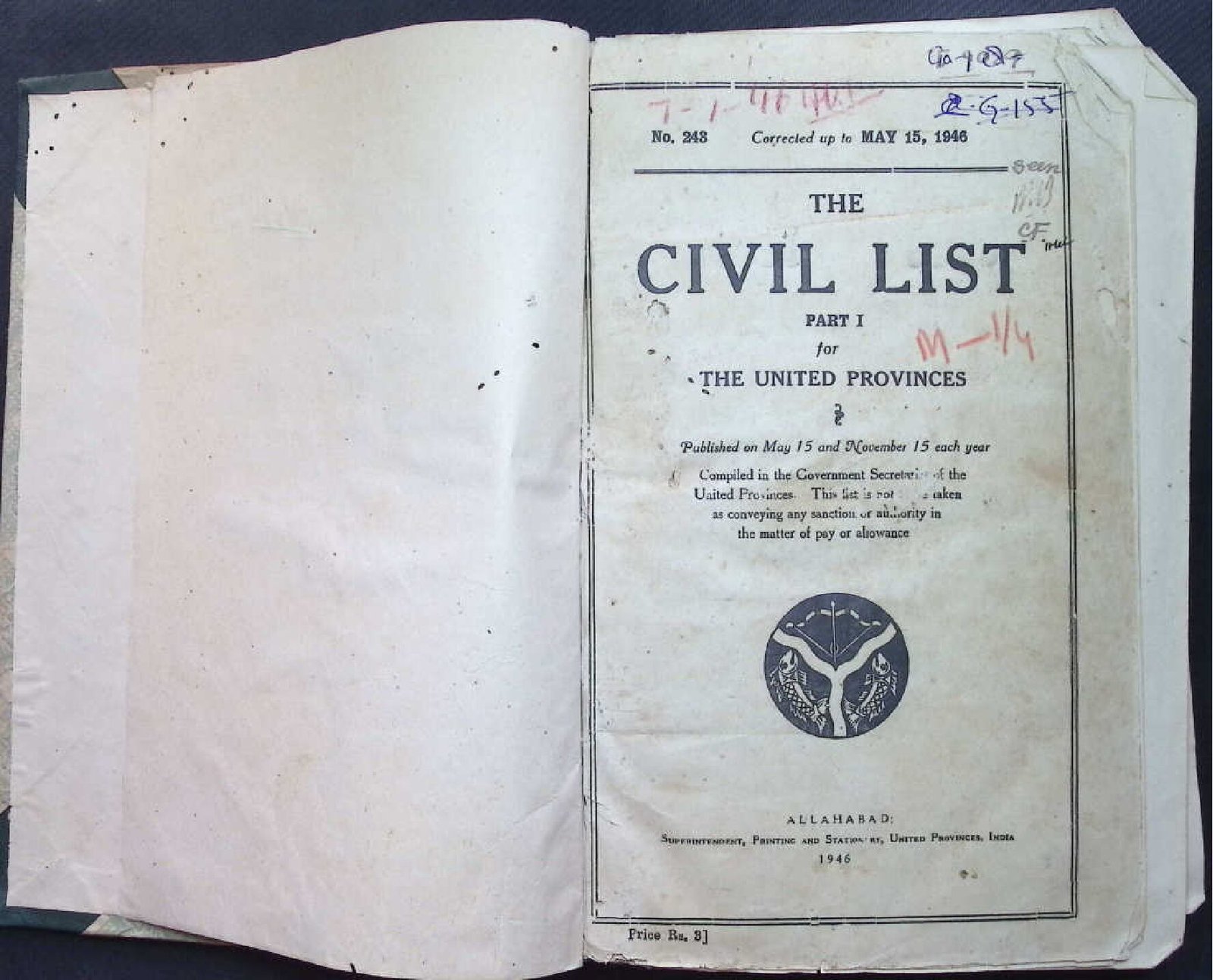 THE CIVIL LIST PART I 1946