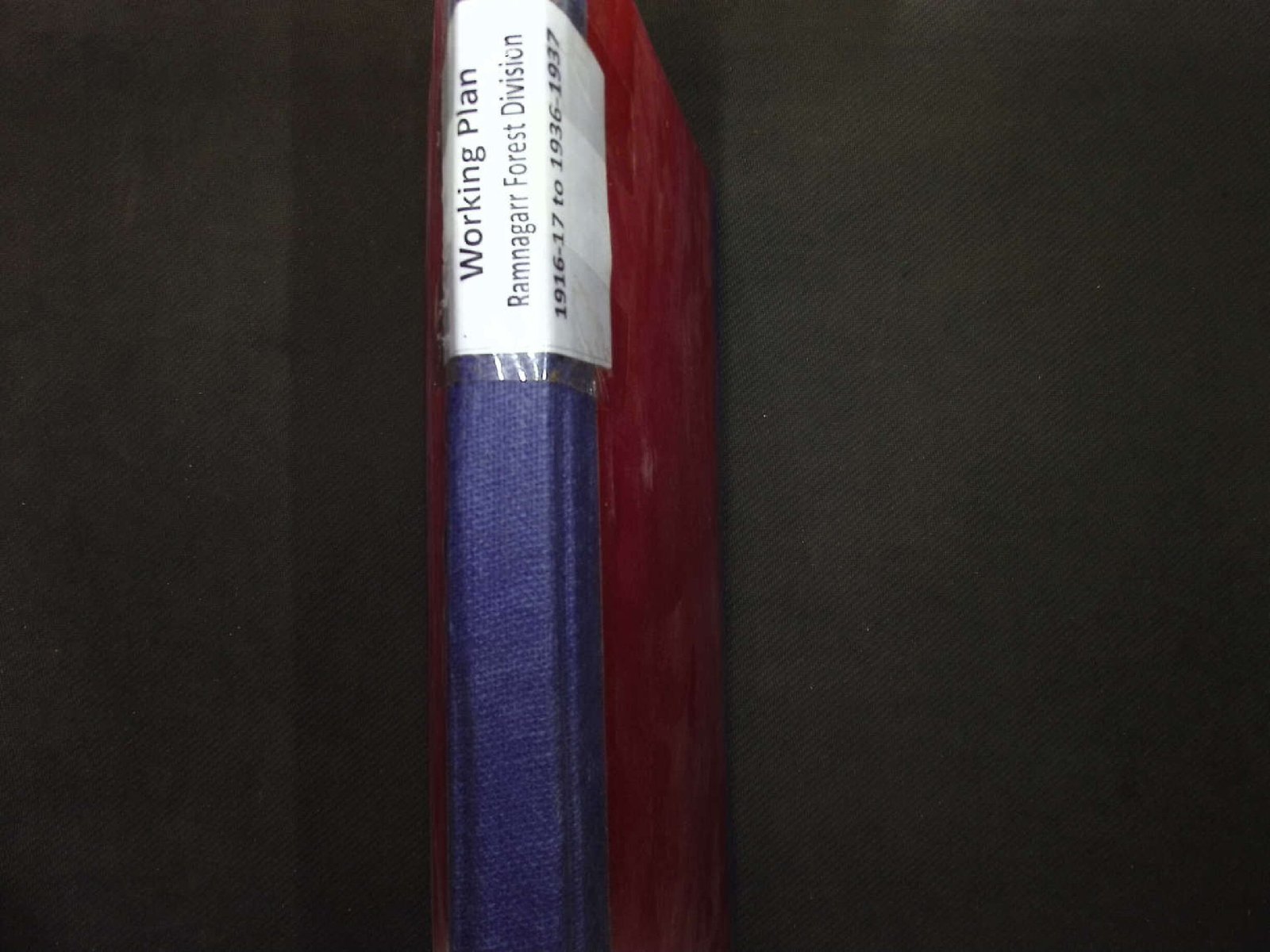 WORKING PLAN RAMNAGAR FOREST 1916-17 TO 1936-1937