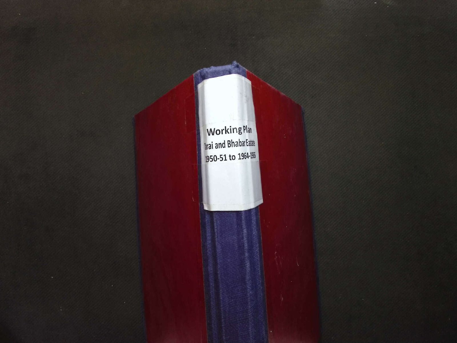 WORKING PLAN TARAI BHABAR 1950-51,1964-65