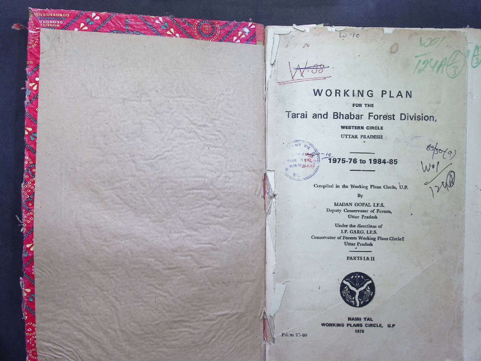 tarai bhabar w.c 1975-76 to 1984-85 part 1 and 2