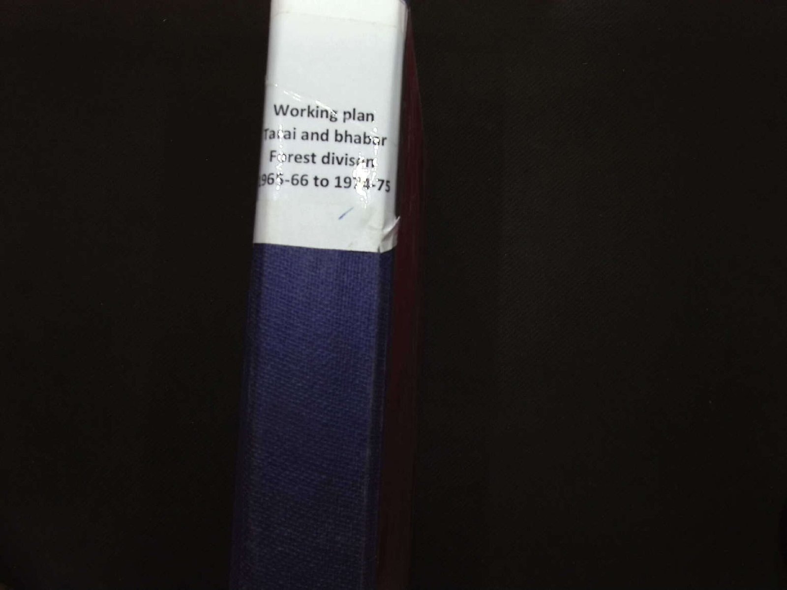 working plan tarai and bhabar forest 1965-66 to 1974-75